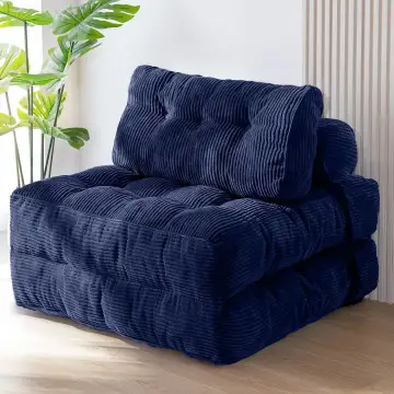 MAXYOYO Foldable Sofa Bed with Pillow Mattress and Back Support, Portable Corduroy Chair Bed for Living Room or Bedroom