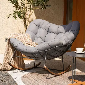 Grand Patio Rocking Chair with Padded Cushion, Steel Frame, 150 kg Load Capacity, 106x96x86 cm