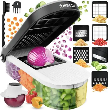 Fullstar 6-in-1 Vegetable Slicer and Cheese Grater with 6 Stainless Steel Blades and 1.2L Container